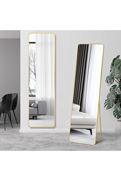 Decorhills مرآة كاملة الطول 147×37 سم – مرآة مستطيلة لكامل الجسم مع حامل، زوا...