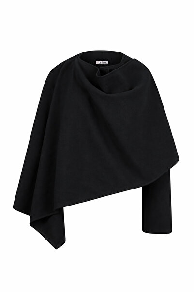 La Sarta The Flow Belted Cashmere Black Coat