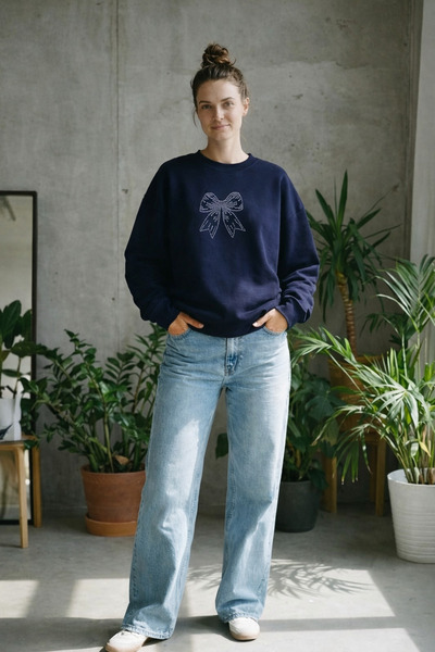 ZAVIXO - سويت شيرت نسائي مطبوع عليه حجر فانكي ستراوك باللون الوردي