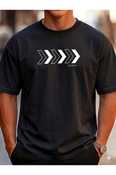 VODEXA Tricou oversize unisex cu imprimeu GAMA, 100% bumbac, croială conforta...