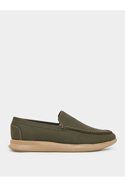 Styli Olive Classic Slip-On Loafers