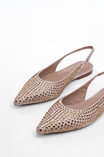 Empressco Şık Sivri Burun Bantlı Düz Taban Kadın Babet Ayakkabı