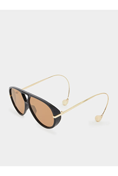 Styli Aviator Sunglasses with Gold Detail