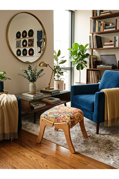 Asedia Kontes Çiçekli Puf ,ayak uzatma pufu