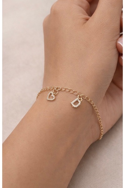 FIORA AKSESUAR D and Heart Zircon Stone Steel Bracelet for Lover, Self-Gift B...