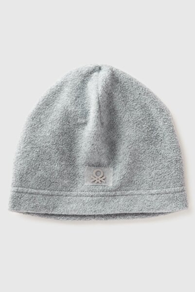 United Colors of Benetton Beretă gri Melange pentru bărbați cu detaliu EK_Log...