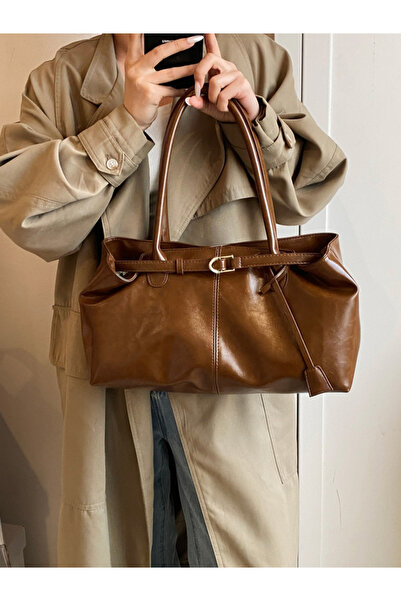 Take Two By Styli Brown Double Strap Shoulder Bag