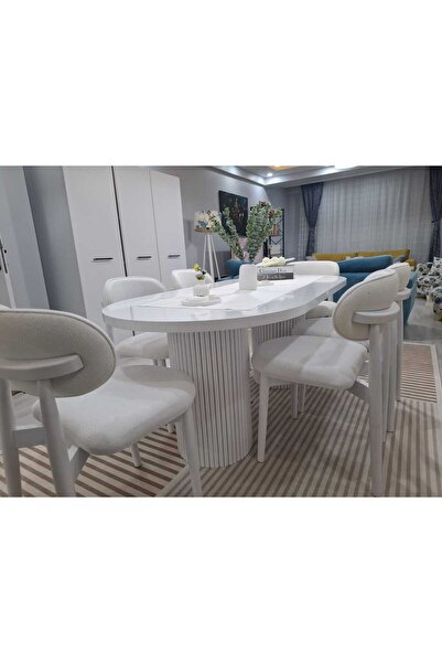 Has Grup Masa Sandalye Bohem Yemek Masası Sandalyesi 6 ADET Ahşap Sandalye Po...