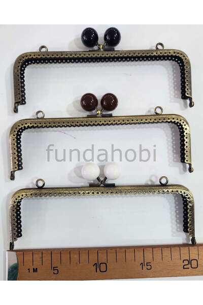 fundahobi Boncuklu Metal Burs-Antik 20 cm BEYAZ