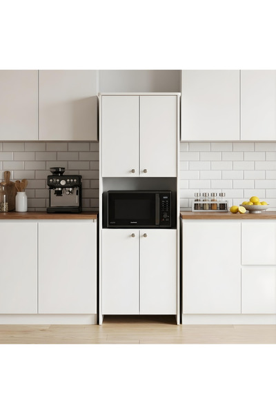 Ysf Ravoni Home Premium MDF 4 Kapaklı Çok Amaçlı Kiler Dolabı - 182 cm Mutfak...