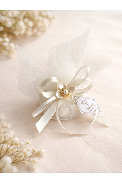 Şekerdavet Badem Şekerli İnci Detaylı Cam Kase, Mumluk - Nikah ,Nişan Şekeri ...