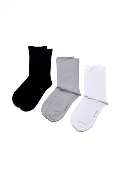 Paul Kenzie Pachet de 3 șosete fără elasticitate - B&G&W