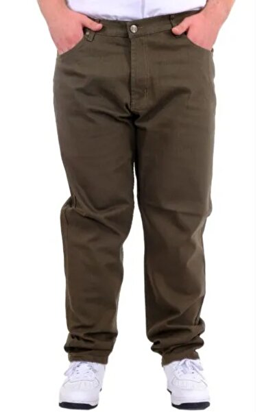 cusseli Large Size Men's Gabardine Trousers 5 Pocket Nature Classic 22920 Khaki