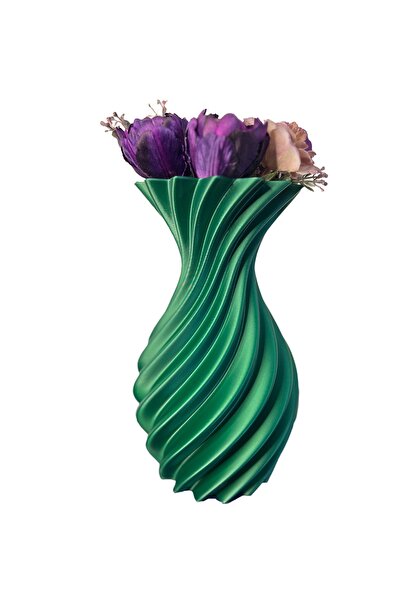 No branded Vază spirală răsucită Verde Smarald – cadou elegant