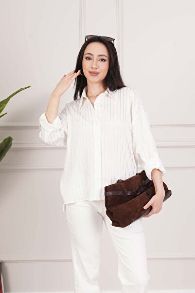 Hipo Trend قميص صن شاين مخطط بلون إكرو متباين