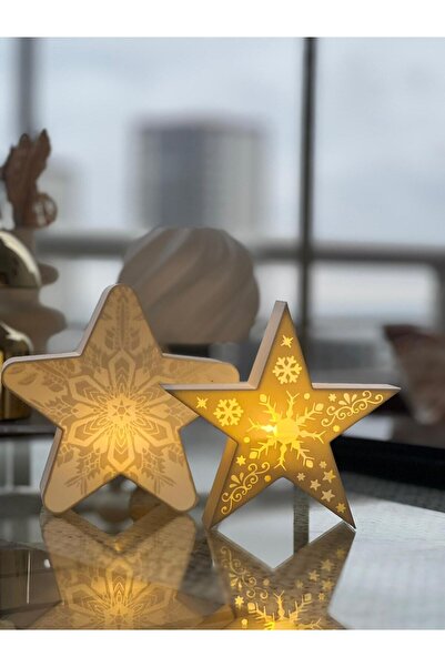 Bovi Craft Yıldız Şeklinde LED Işıklı Dekoratif Set-Mumluk LED Mumlar Dahil 2...