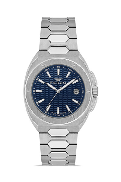 FERRO Silver Steel Cord Men's Wristwatch Fm40160A-A3 3 Atm Water Resistant 2 ...