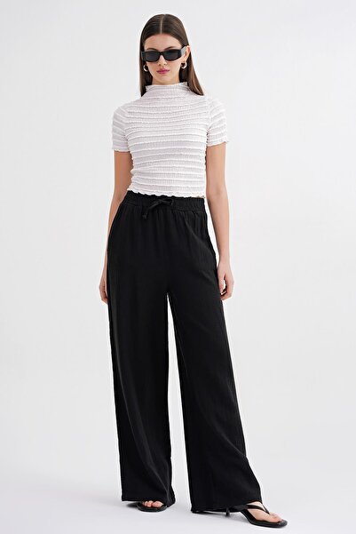 ikomteks Comfortable Fit Muslin Palazzo Trousers
