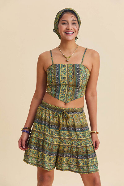 Los banditos Bluză crop cu bretele reglabile și spate elastic