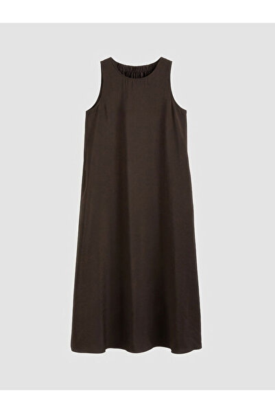 LC Waikiki Καφέ φόρεμα με λαιμόκοψη ποδηλάτου από το κατάστημα GiyÇık, από με...