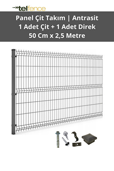 Telfence Panel Çit Takımı ( 1 Çit + 1 Direk) Avantaj Paketi Bahçe Çiti - H:50 Cm