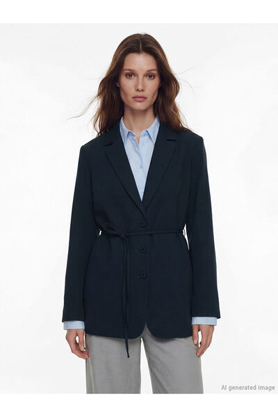 LC Waikiki Esvab • Modern & Distinctive Belted Roba Collar Women's Blazer Jacket