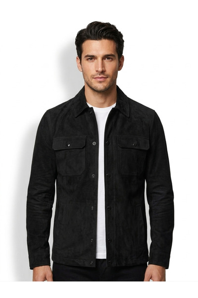 İMAJ MAĞAZACILIK Erkek Premium Süet Görünümlü Slim Fit Mevsimlik Ceket - Çıtç...