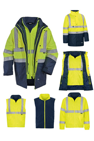 ery iş güvenliği ekipmanları VWJK44 300D Oxford 5+1 Reflektörlü Parka 5 Farkl...