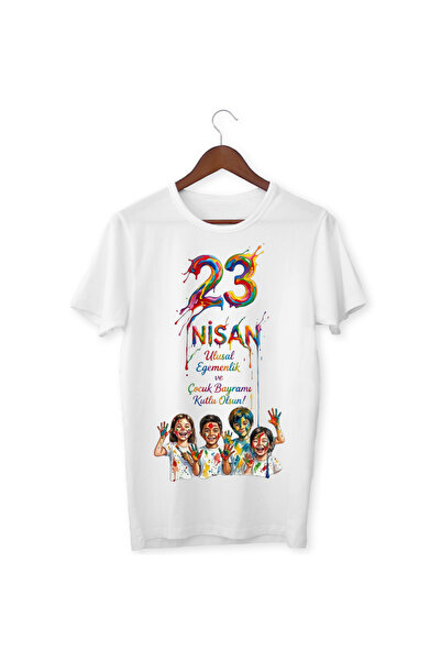ALPŞAN TİCARET Μπλουζάκια 23 Απριλίου Μπλουζάκι 23 Απριλίου Λευκό μπλουζάκι γ...