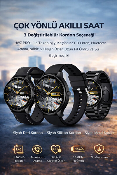 Qifit HW7 PRO+ Akıllı Saat 1.46" HD Ekran | Bluetooth Arama | Uzun Pil Ömrü |...