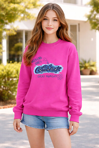 BLT LİFE GİRL Blt 20303-26 Girl's Printed Sweatshirt Comfortable Fit for Dail...