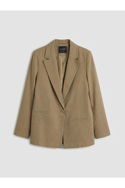 LC Waikiki Rmz Gi̇yi̇m Farkiyla Striped Linen Blend Women's Blazer Jacket