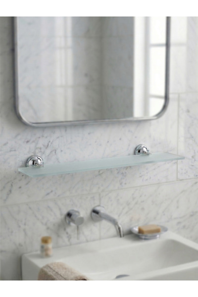 HIRDAVATİS YAPI MARKET Bella Parlak Kromaj Kaplama Camlı Banyo Etejer - Duvar...