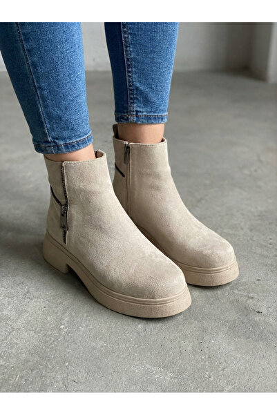 I Love Shoes Γυναικείες Μπότες Talvera Μπεζ Καστόρινες