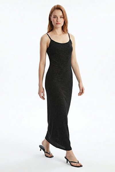 Rays Μαύρο Ασημί Φόρεμα με Τιράντες 261640