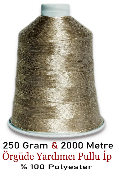 Diva İplik 250 Grams - 2000 Meters - 05 - Beige Transparent Sequin Yarn - 2 m...