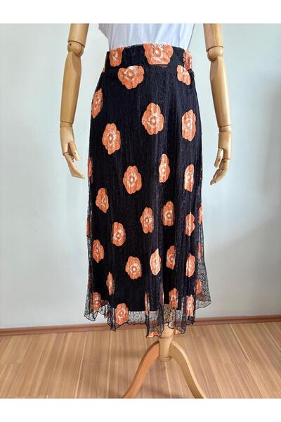 Butik ÇİÇEK DESENLİ ASTARLI UZUN ETEK