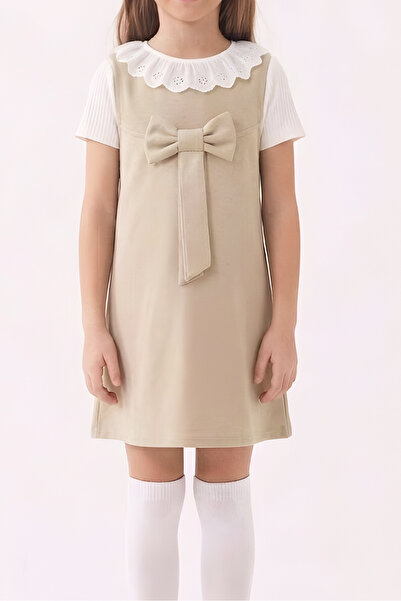 MODANINO Κοριτσίστικο Φόρεμα 2 τεμαχίων (Φόρεμα διπλής όψης από ύφασμα + Μπλο...