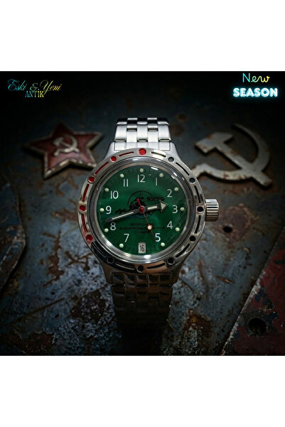 ESKİ YENİ ANTİK ساعة يد أوتوماتيكية للغوص من فوستوك أمفيبيا - مقاومة للماء حت...