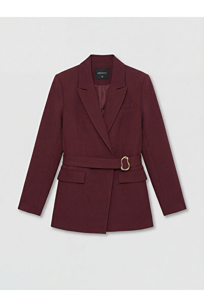 LC Waikiki Gulis clothing - burgundy double-breasted women's blazer