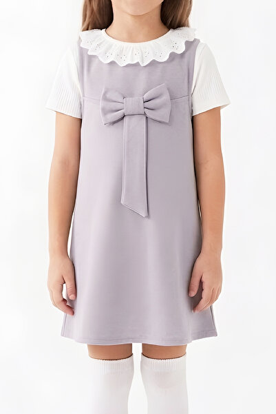 MODANINO Κοριτσίστικο Φόρεμα 2 τεμαχίων (Φόρεμα διπλής όψης από ύφασμα + Μπλο...