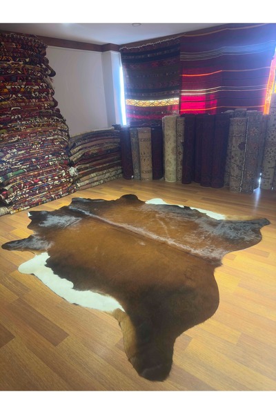 DOGANLAR ANTIQ GERÇEK DERİ NATUREL DANA DERİSİ 311 KAHVE 220X245 POST HALI