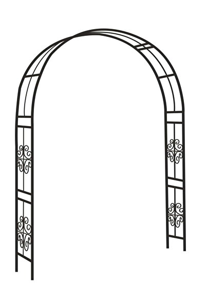 Selgot Pergola for garden, metal arch, 118x24x220 cm, black