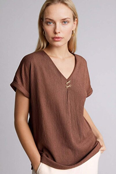 DeFacto Μπλουζάκι με κανονική εφαρμογή και στριφτό σχέδιο H1173AX26SP