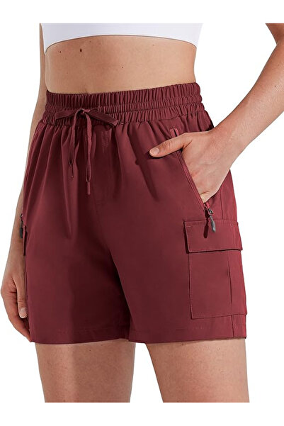 OEM Pantaloni sport respirabili bordo pentru femei, cu buzunare și talie elas...