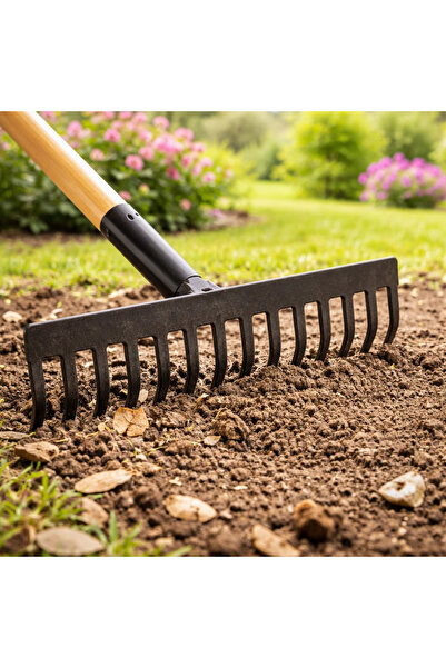 Selgot Greblă de grădină cu 14 dinți, fără mâner