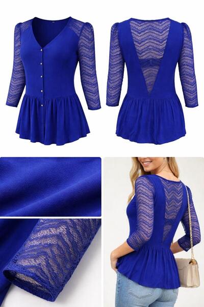 NAF NAF PARIS NAF NAF blue blouse