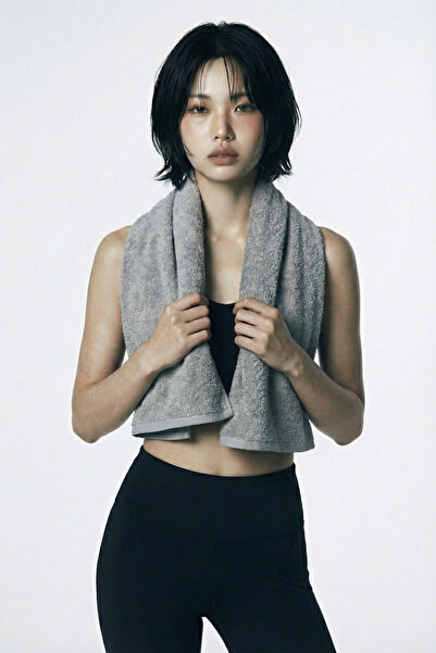 XJIM 100% Cotton Gray Sports Athlete Towel Sweat Absorbent Soft Towel for Fit...