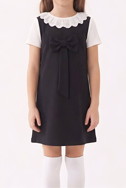 MODANINO Κοριτσίστικο Φόρεμα 2 τεμαχίων (Φόρεμα διπλής όψης από ύφασμα + Μπλο...