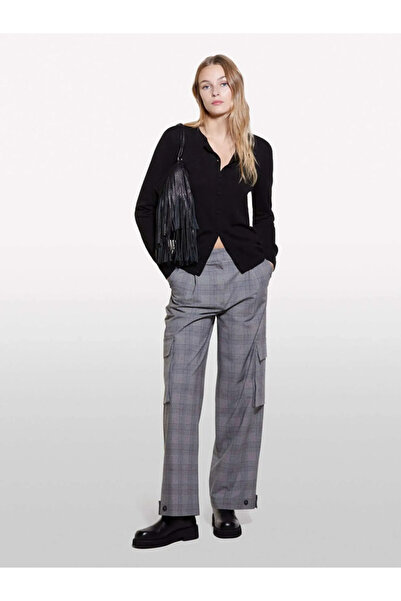 Sisley Women's Wool and Cashmere Blend Ribbed Detailed Crew Neck Cardigan 325...